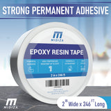 Midiza Resin Tape for Epoxy Resin Molding - High Temperature Resistant Thermal Silicone Adhesive Tape - Easy Peel Epoxy Release Tape for River Tables Midiza