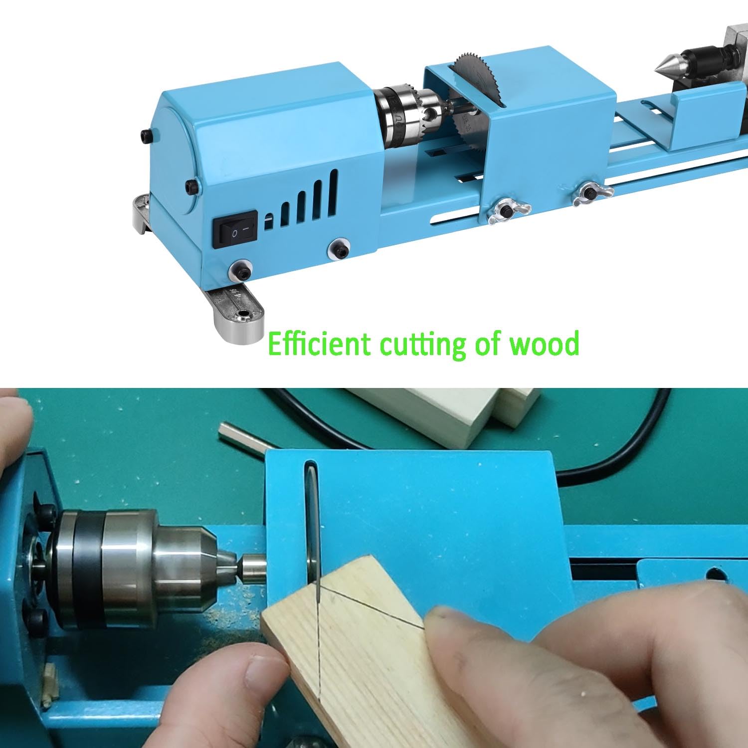 Mini Wood Lathe Machine Multi-Purpose Upgraded And Lengthened Processing Diameter 11inch Support Turning Cutting Sanding Polishing Wood, Professional - WoodArtSupply