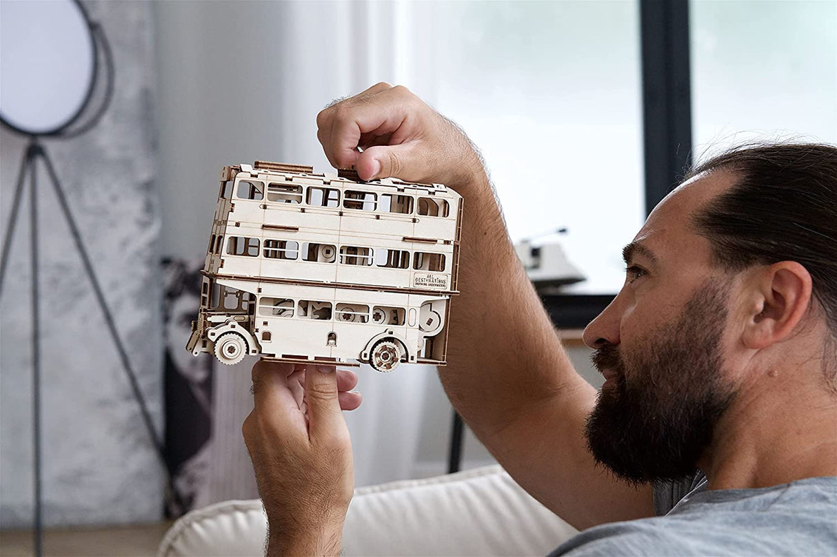 UGEARS Harry Potter Knight Bus - 3D Wooden Puzzles for Adults to Build - Wooden Bus Model Kits 3D Puzzles for Adults - Wooden Model Building DIY UGEARS
