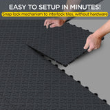 Garage Flooring Tiles Pack of 48 Interlocking Garage Floor Tiles with Antislip Brick Pattern Oil and Stain Resistant 12"x12" Tile 40000lbs Load boldworks