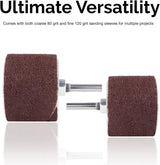 HILTEX 10342 Drum Sander Kit, 26 Pc Set, 1/8 & 1/4" Drive Spindle Sander for Woodworking, Spindle Sander Sleeves & 5 Rubber Sanding Drum for Drill, hiltex