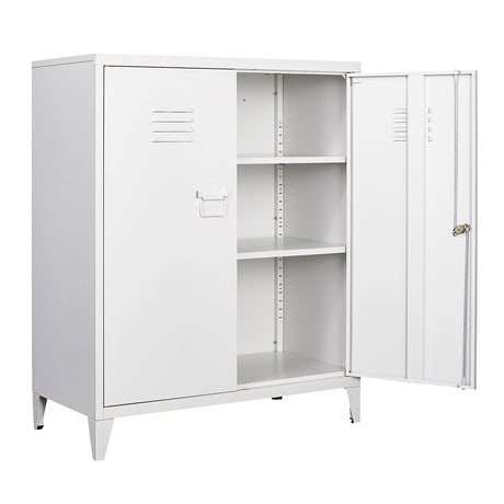 SISESOL Storage Cabinet with Doors and Shelves,40" Metal Storage Cabinet with Lock Door Adjustable Shelf,File Cabinet for Office Storage Cabinet, SISESOL