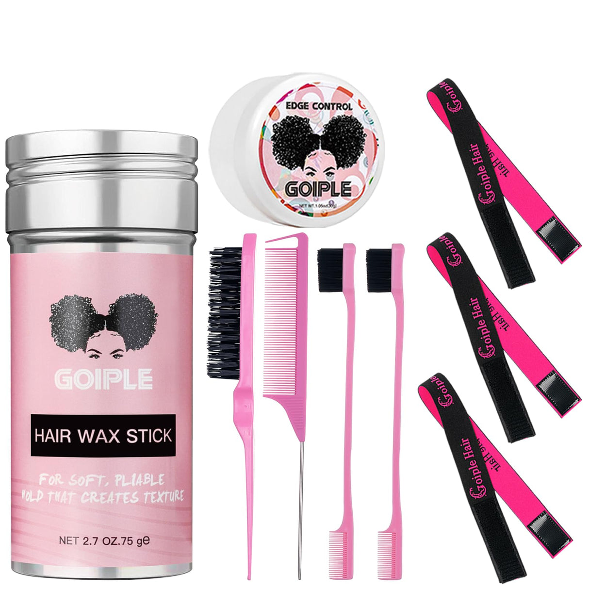 Goiple 3PCS Elastic Bands for Wig Edges, Lace Frontal Melt Wig Melt Band for Lace Front Laying Edges - Adjustable Wig Band Install Accessories with Goiple