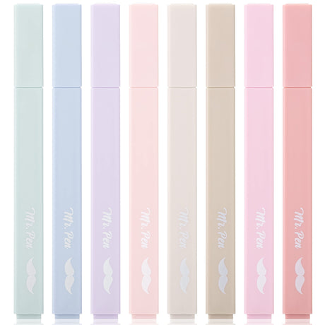 Mr. Pen- Aesthetic Highlighters, 8 Pcs, Chisel Tip, Muted Pastel Color, No Bleed Bible Highlighter Pastel, Highlighters Assorted Colors, Pastel Mr. Pen
