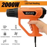 FOSHIO Heat Gun 2000W Hot Air Gun Kit with Large Digital LCD Display Variable Temperature Control 122℉~1202℉（50℃- 650℃）with 4 Nozzles, Overload FOSHIO