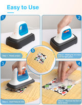 INFANT MOMENT Mini Heat Press - 7"x 3.8" Transfer Machine Small Hand held Iron Press Heat for Tshirt and HTV Vinyl Projects,Easy Temperature Control INFANT MOMENT