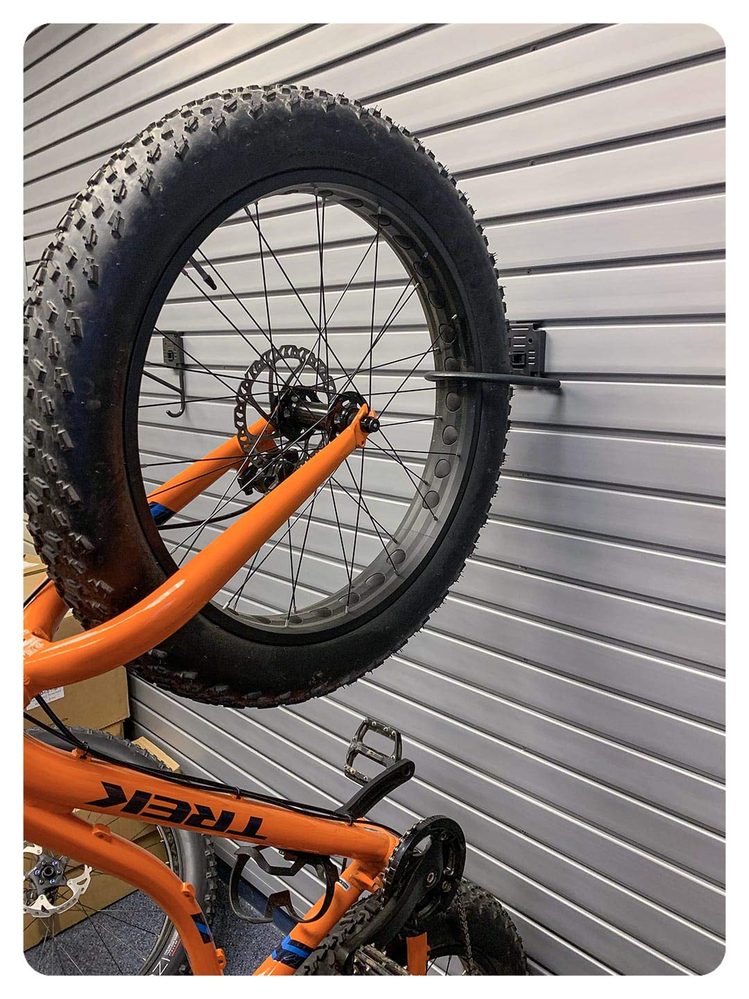 HandiWall Fat Tire Bike Hook with Locking Bracket for Bicycle Storage on Garage Slatwall Panels HandiWall