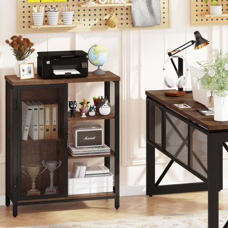 Farmhouse Coffee Bar Cabinet by BON AUGURE – Rustic Oak Storage Sideboard for Kitchen and Dining Room BON AUGURE