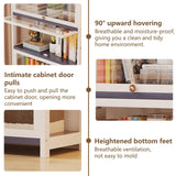 Stranthother 4-Tier Bamboo & Acrylic Curio Display Cabinet for Collectibles Stranthother