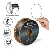 SainSmart Carbon Fiber PETG Filament, 1.75mm 3D Printing Filament, Rigid, Lightweight, Heat-Resistant and Abrasive, for Most FDM 3D Printers, SainSmart