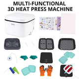 Heat Press Machine All in One, Automatic 3D Vacuum Sublimation Heat Press Transfer 800W with Digital Controller, No Shape Limit for Bottle, T-Shirt, PioneerWorks