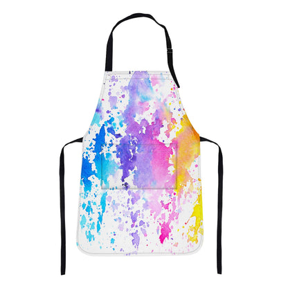 Britimes Apron Home Kitchen Cooking Baking Gardening for Women Men with Pockets Shades Watercolor Clouds Colorful Paint 32x28 inch - WoodArtSupply