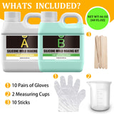 Silicone Molds Making Kit - 46oz Liquid Silicone Rubber for DIY Mold Making - Elastic 1:1 Mixing Ratio Fast Curing Green Molding Silicone for Vividye