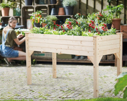 Garden Raise Bed 49x24x30 Inch Elevated Garden Bed Wood Planter Box Kit for Vegetable Flower Outdoor Yard Gardening Planter Box Wooden Garden Box