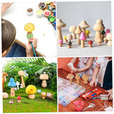 OFFSCH 5pcs Wooden Peg Mushroom Blank Craft Mushroom Wooden Peg Dolls Kid Toys Kids Painting Mushroom Models Kids Painting Toys Wooden People Figures OFFSCH
