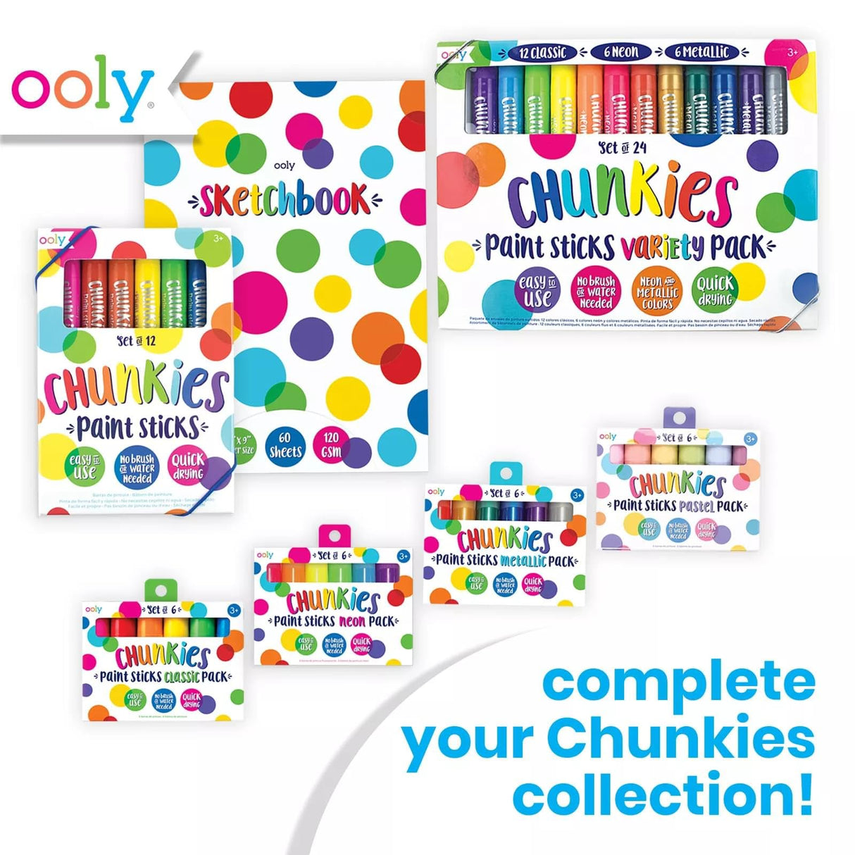 OOLY Chunkies 12" x 9" Thick Paper Sketchbook Pad [Pack of 1] - 60 Pages per Pad, 120 GSM Paper / 32 LB Paper for Drawing, Artwork, Perfect with Ooly