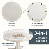 Furniture of America Coleman Transitional Round Wood 3 in 1 Table 54 in. for Dining, Casino Games, Chess, Poker and Domino, Billiard Room Essentials Furniture of America