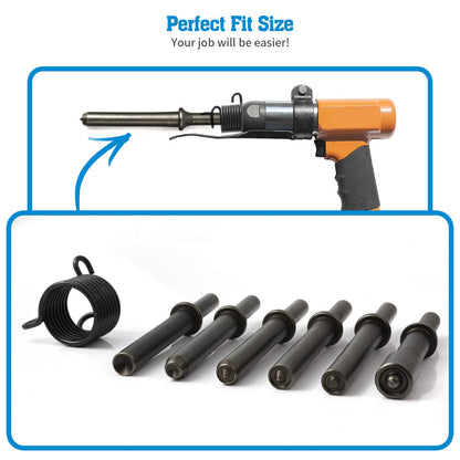 Anndason 7 Pcs Great Heavy Duty Smoothing Pneumatic Air Rivet Hammer Tools Kit