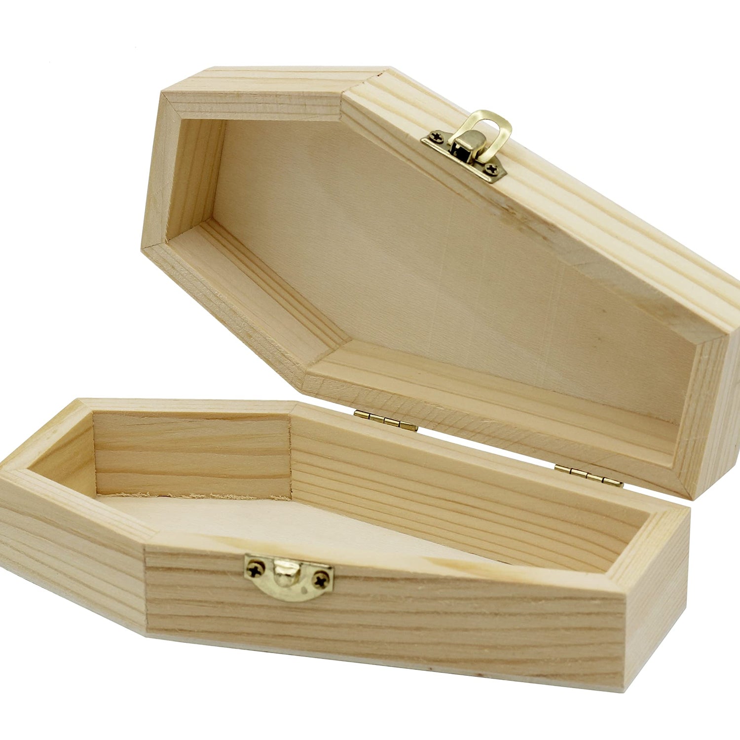 Creative Hobbies Pack of 6 - Small Unfinished Wood Funeral Coffins, 6-Inch - Perfect for Halloween, Goth Decor, and Pet Memorials Creative Hobbies