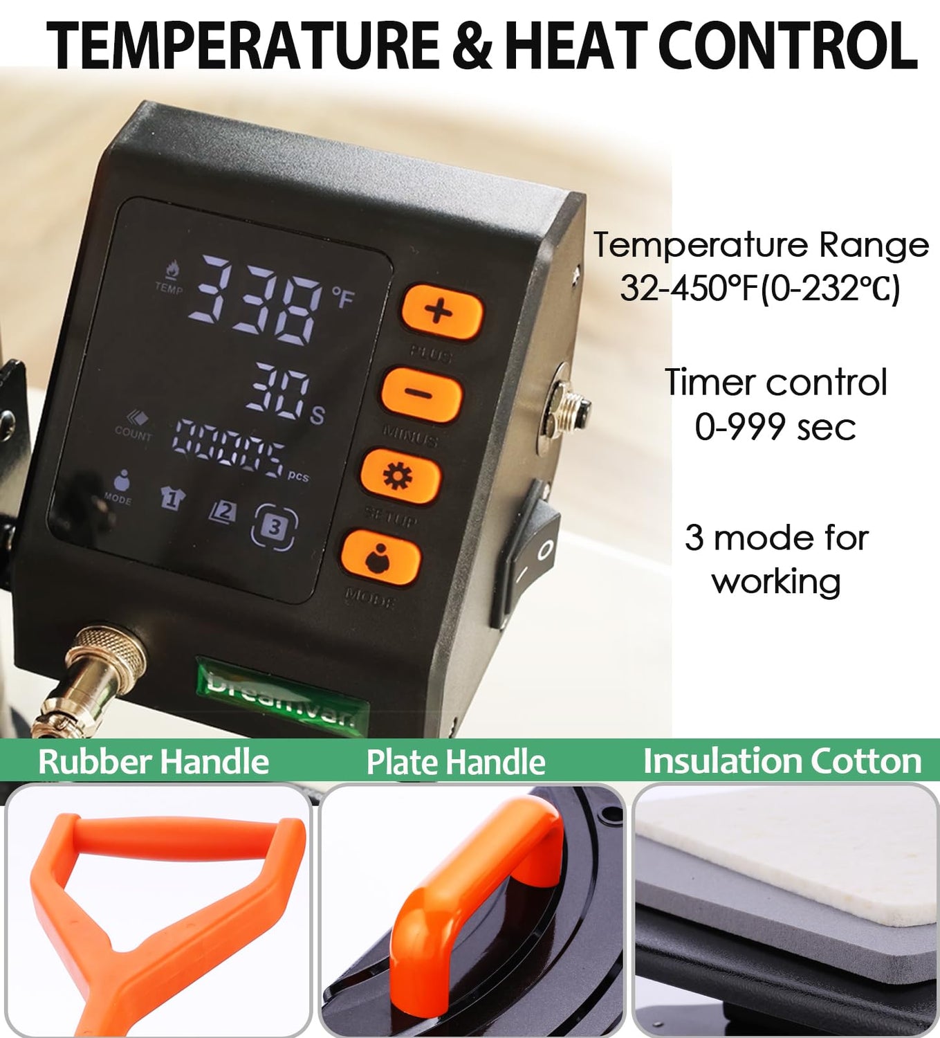 Whubefy Heat Press Machine 12"X15", 8 in 1 Heat Transfer Sublimation Machine Combo, Industrial 360° Swing Away T Shirt Pressing Machine, HTV Vinyl Whubefy