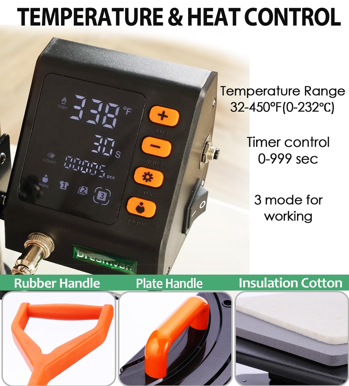 Whubefy Heat Press Machine 12"X15", 8 in 1 Heat Transfer Sublimation Machine Combo, Industrial 360° Swing Away T Shirt Pressing Machine, HTV Vinyl Whubefy