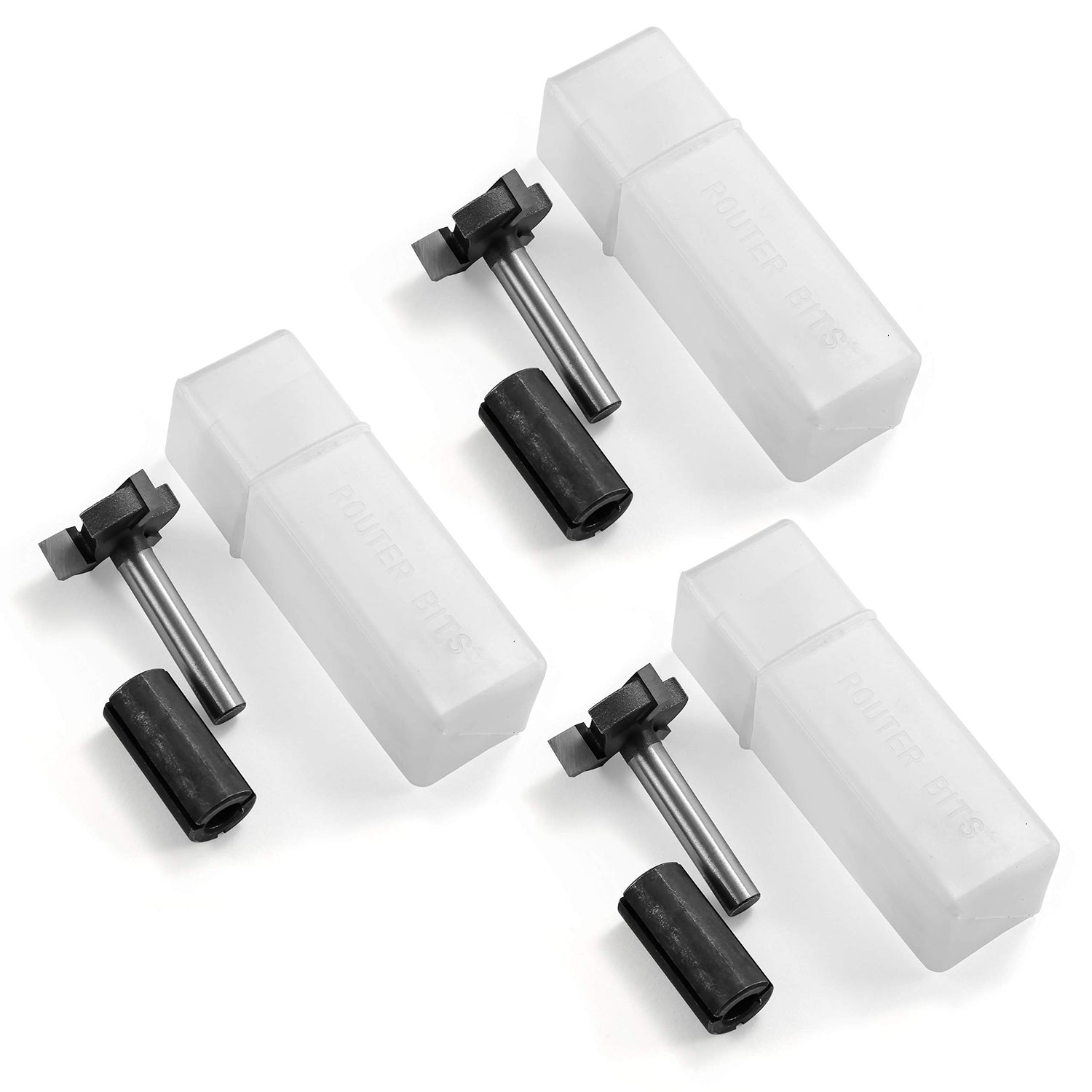 Genmitsu 3pcs 3-Flute CNC Spoilboard Surfacing Router Bits, 1/4'' Shank, 0.94'' Cutting Diameter, Slab Flattening Router Bits for Wood Working, RB03A Genmitsu