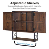 Rustown Vintage Farmhouse Wall-Mounted Medicine Cabinet with Barn Doors and Adjustable Shelf RUSTOWN