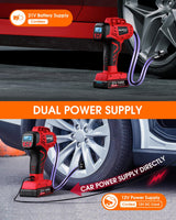 KeenPower Digital Cordless Tire Inflator Portable Air Compressor Automatic 160PSI w/Gauge Screen & 4+N Smart Mode & Dual Power Supply, Rechargeable KeenPower