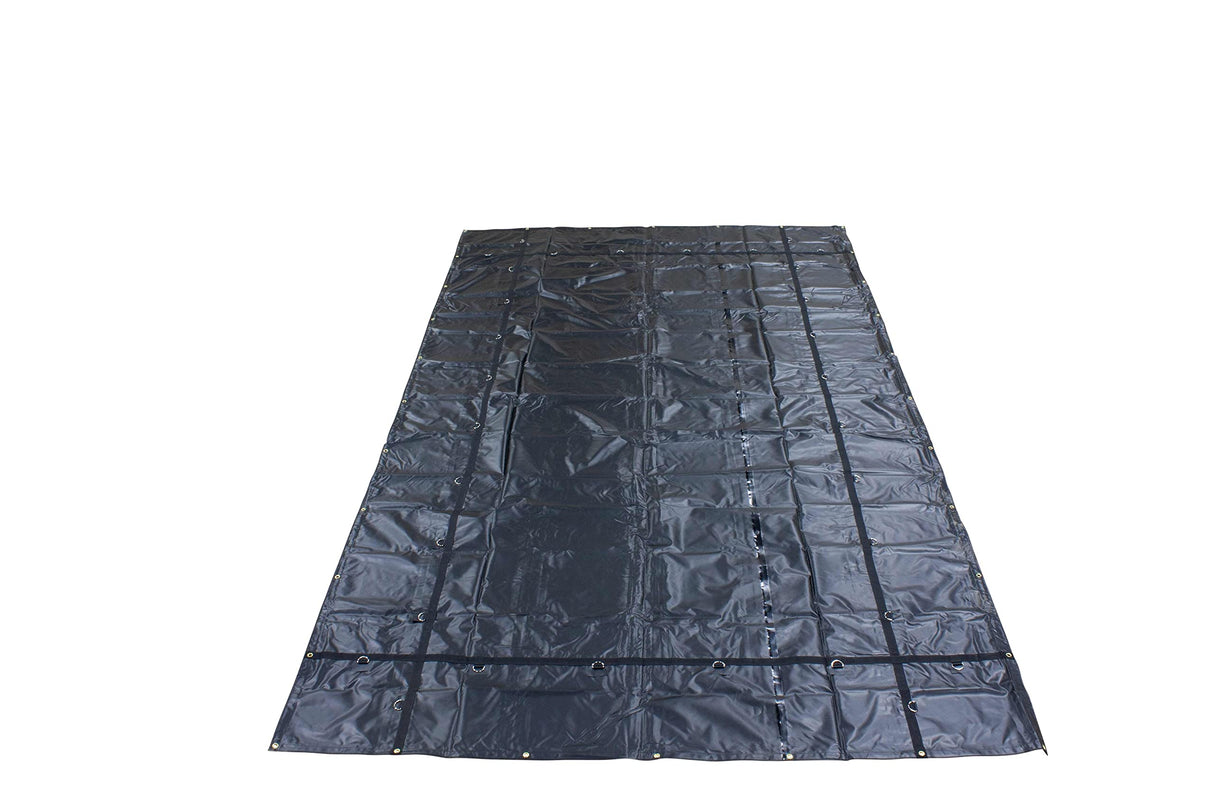 Mytee Products 12'x20' Heavy Duty Smoke Tarp for Flatbed Truck - 18 Ounce Vinyl - Load Covering Tarp Protects Your Cargo from Exhaust Smoke & Dirt - Mytee Products