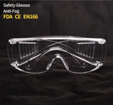 Safety Glasses (2 Pack) Anti Fog & Shattered Proof, ANSI Z87.1 & EN 166 UV Resistant Protective Eyewear Safety Goggles, Wide Frame Eye Shield Goggles Euxor
