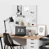 Heavy Duty Metal Pegboard Organizer - Wall Storage Steel Peg Board Panels Set 1/4 inch Round Holes 17"x13" 4 Pack Garage Craft Tool Display Hanging G.CORE