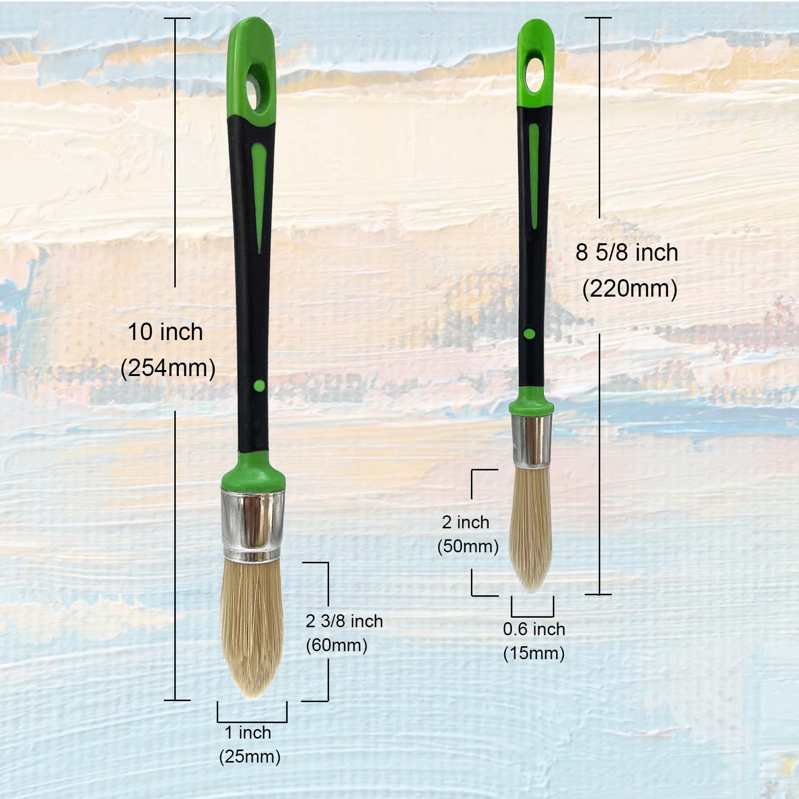 Magimate Small Paint Brushes for Touch Ups, Trim Stain Brushes for Sash, Baseboards, House Wall Corners and Art Application, Multi-Pack of 2 Sizes: - WoodArtSupply