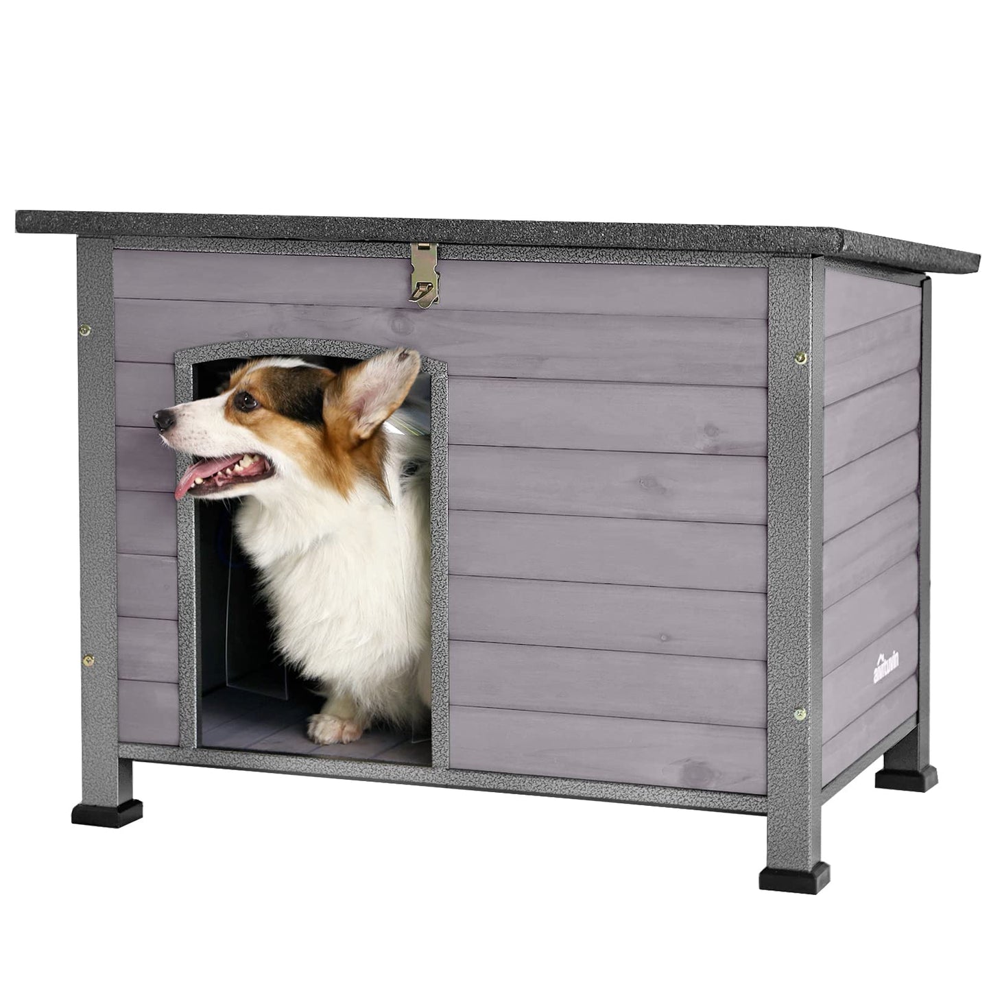 Aivituvin Dog House Outdoor & Indoor Wooden Dog Kennel for Winter with Raised Feet Weatherproof for Small & Medium & Large Dogs,Unique All-Around