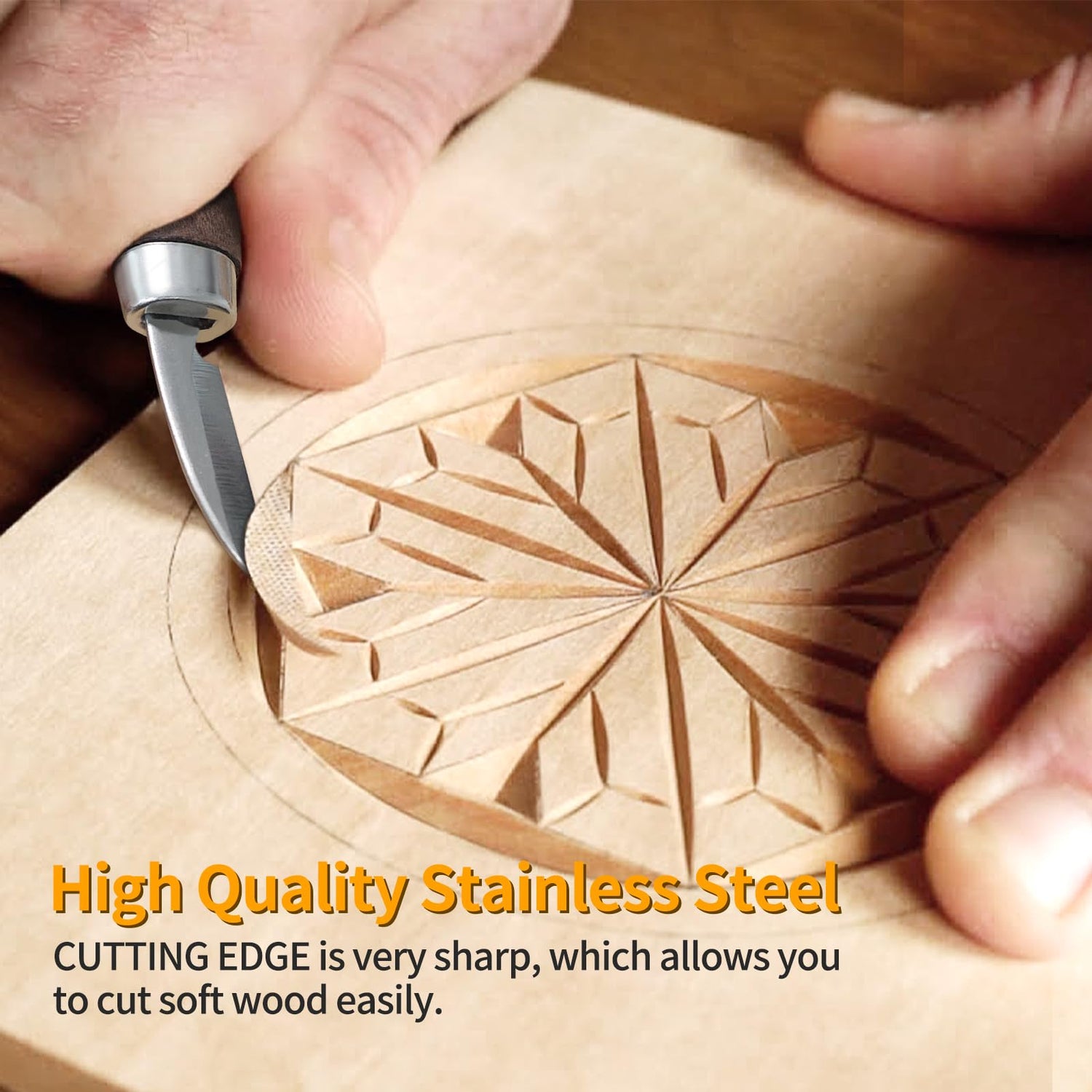 JIAN Wood Carving Tools Set - Wood Carving Knife Kit for Beginners, Adults, and Kids, Includes 3 Whittling Knives for DIY Woodworking and Carving JIAN