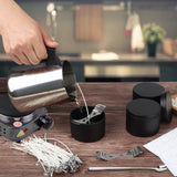 BBAXI Candle Making Pouring Pot with Electric Hot Plate for Melting Wax, Candle Wax Melting Pot with Heat-Resistant Handle and Long Stain Spoon, BBAXI