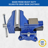 Yost Vises LV-4 Homeowner's Vise | 4.5 Inch Jaw Width with a 3 Inch Jaw Opening Home Vise | Secure Grip with Swivel Base | Blue Yost Vises