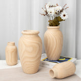 9" Tall Handmade Wooden Flower Vase, Large Wood Vase Decoration for Flower Arrangement Home Decoration Briful
