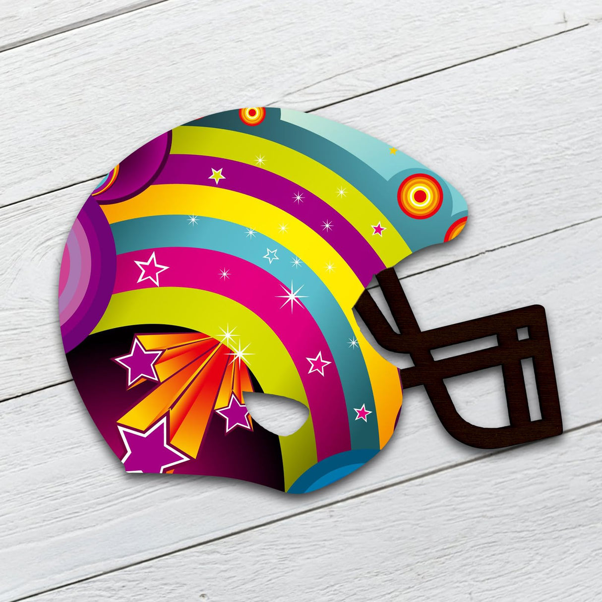 HAKZEON 60 PCS Wood Cutouts Football Helmets, Unfinished Wood Football Helmet, Blank Football Helmet Craft Wood Unfinished Wooden Football Ornaments HAKZEON