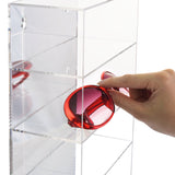 Ikee Design Mirrored Back Acrylic Display Case, 5-Level Collection Display Case for Mini Funko Pop Figures, Sunglasses Rack, Freestanding or Ikee Design