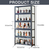 BYSIECD 5-Tier Acrylic Display Cabinet with Bamboo Frame for Organising Collectibles and More BYSIECD