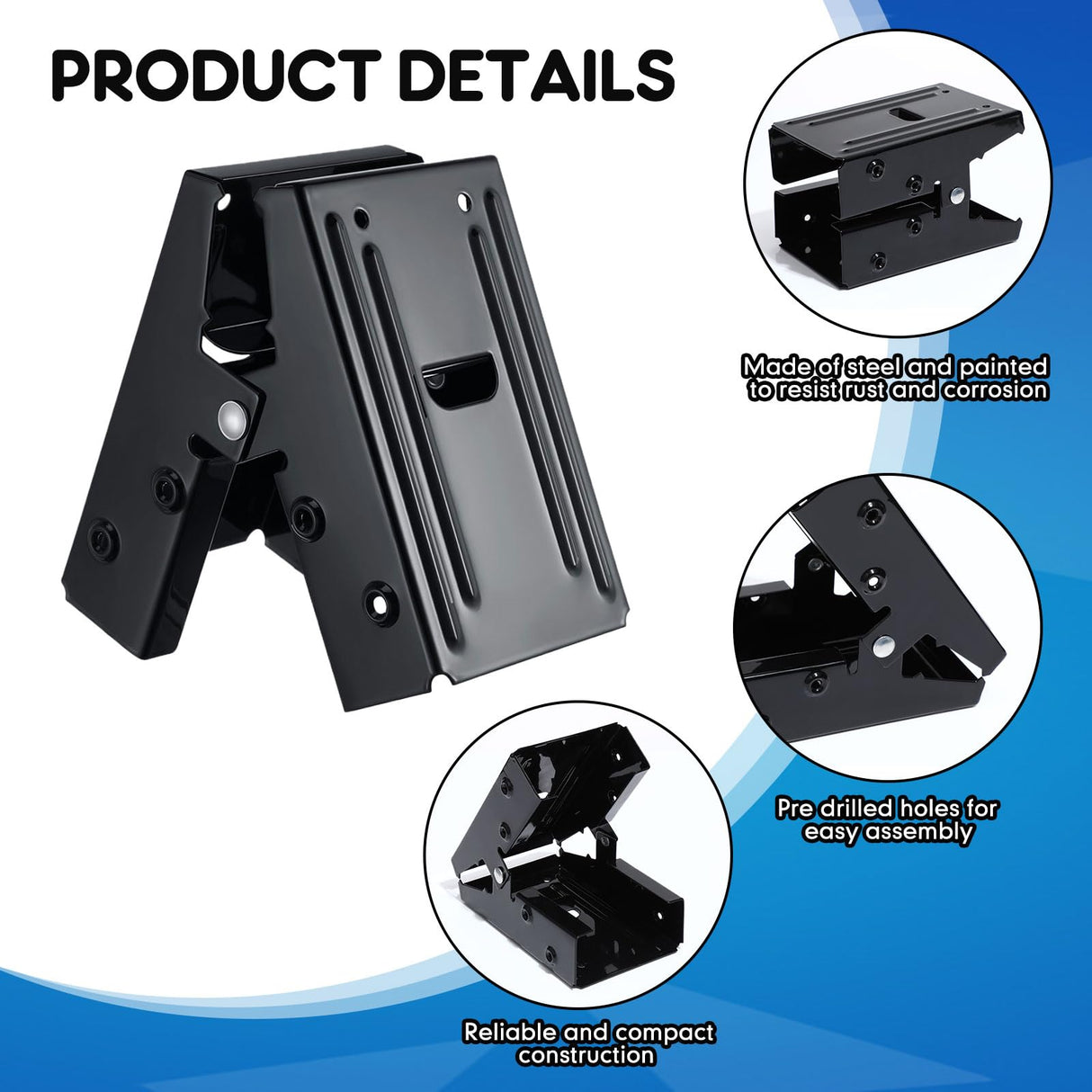 Gisafai 4 Pieces Steel Sawhorse Brackets with 220lb / 100kg Capacity (One Pair), Easy to Use Saw Horses Brackets Metal Brackets for Compact Storage, Gisafai