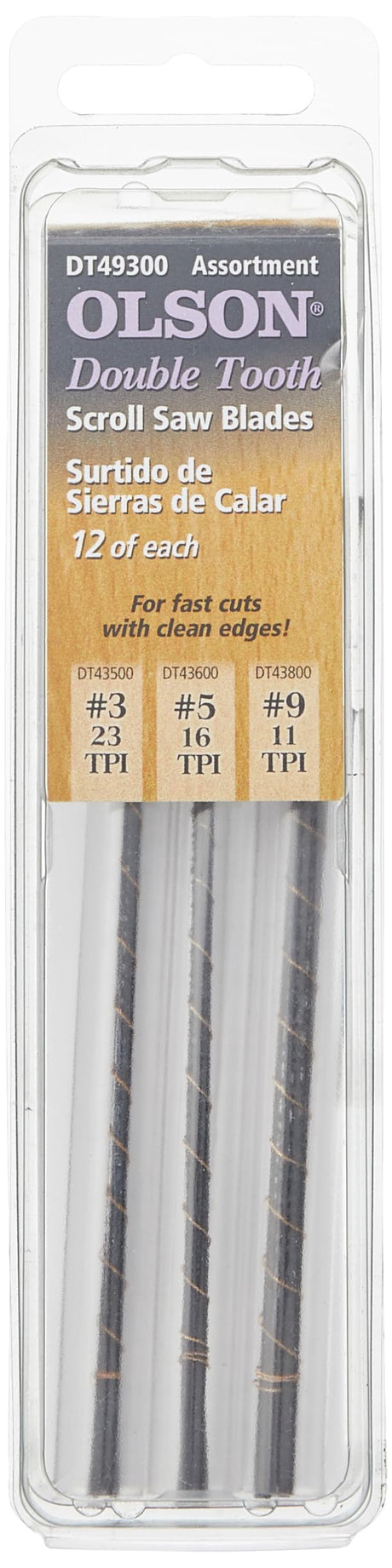 OLSON SAW DT49300 Double Tooth Scroll Saw Blade Olson