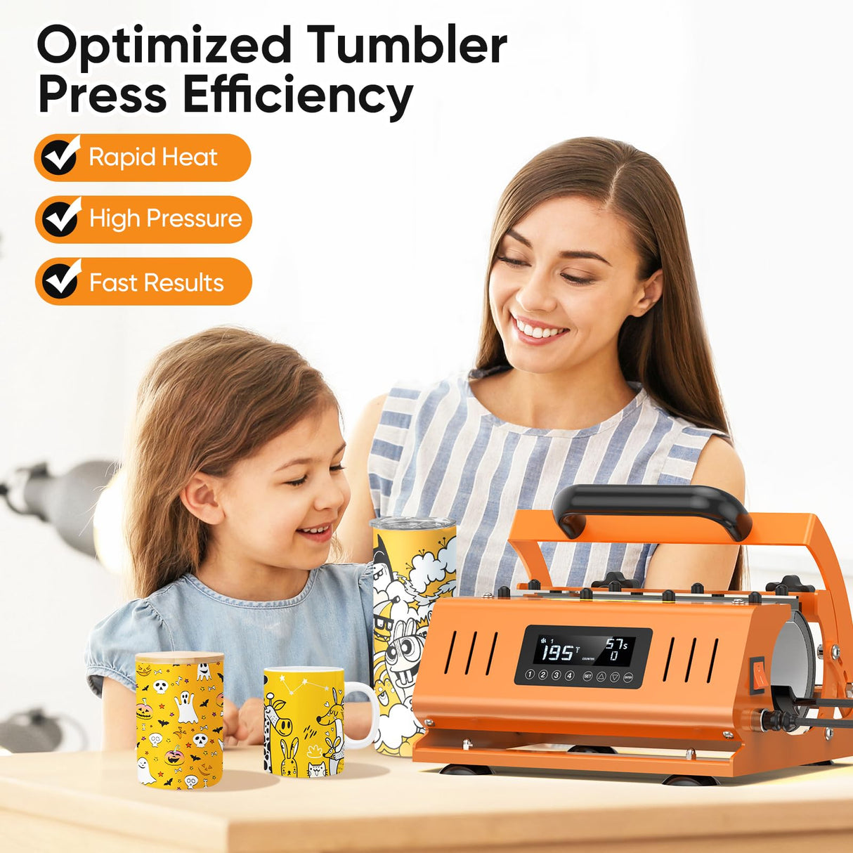 Tumbler Heat Press Machine Pro 30 OZ - Diyand 110V Heat Press Fits 30OZ 20OZ 16OZ Sublimation Skinny Straight Tumblers Glass, 11OZ DIY Mug Tumbler Diyand