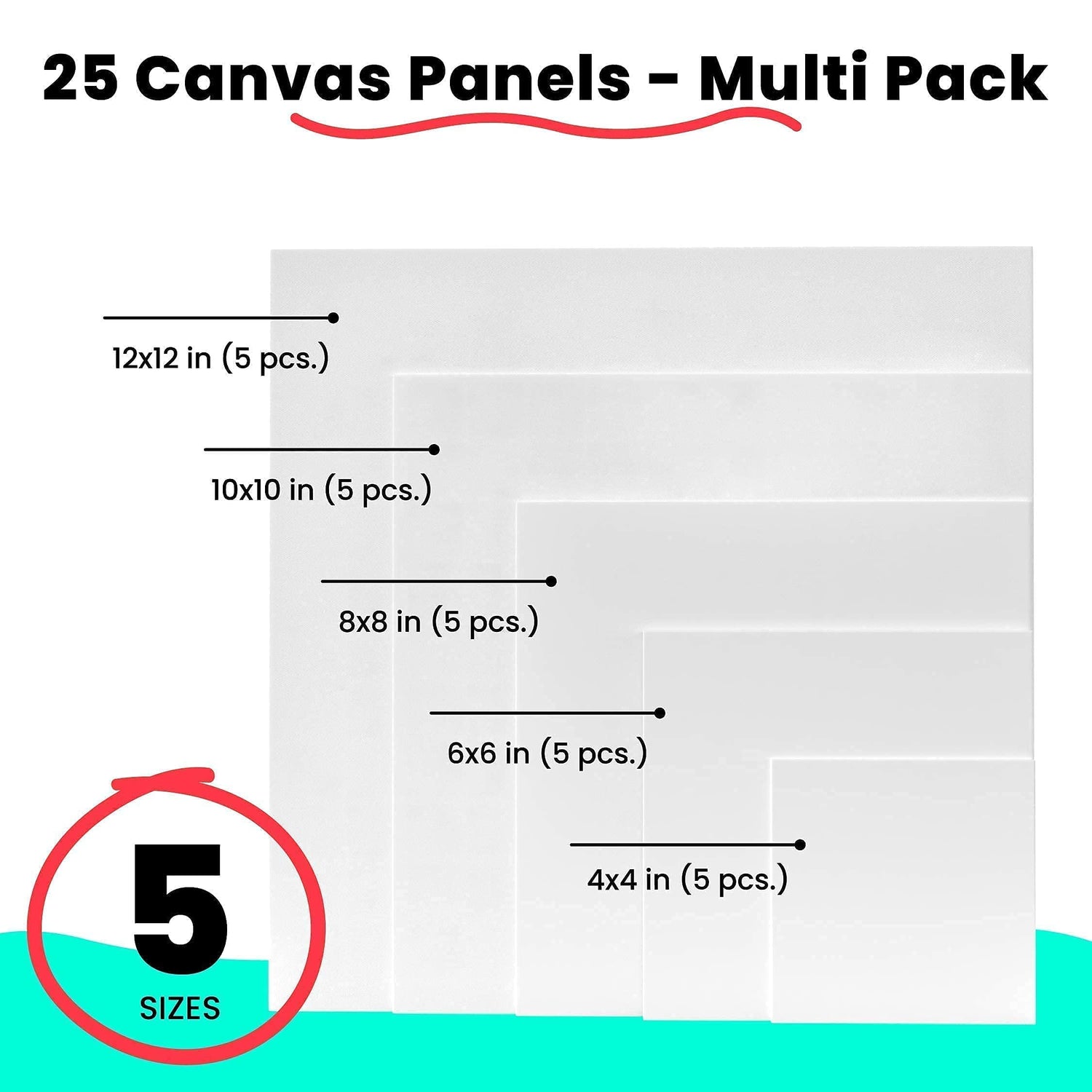 Chalkola Artist Bundle: 28 Watercolor Brush Pens + 25 Canvases Variety Pack Chalkola