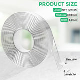 CREGEAR Double Sided Tape Heavy Duty (10 FT/120in), Transparent Nano Tape, Clear Mounting Tape Strong Adhesive Strips, Multipurpose Wall Hanging CREGEAR