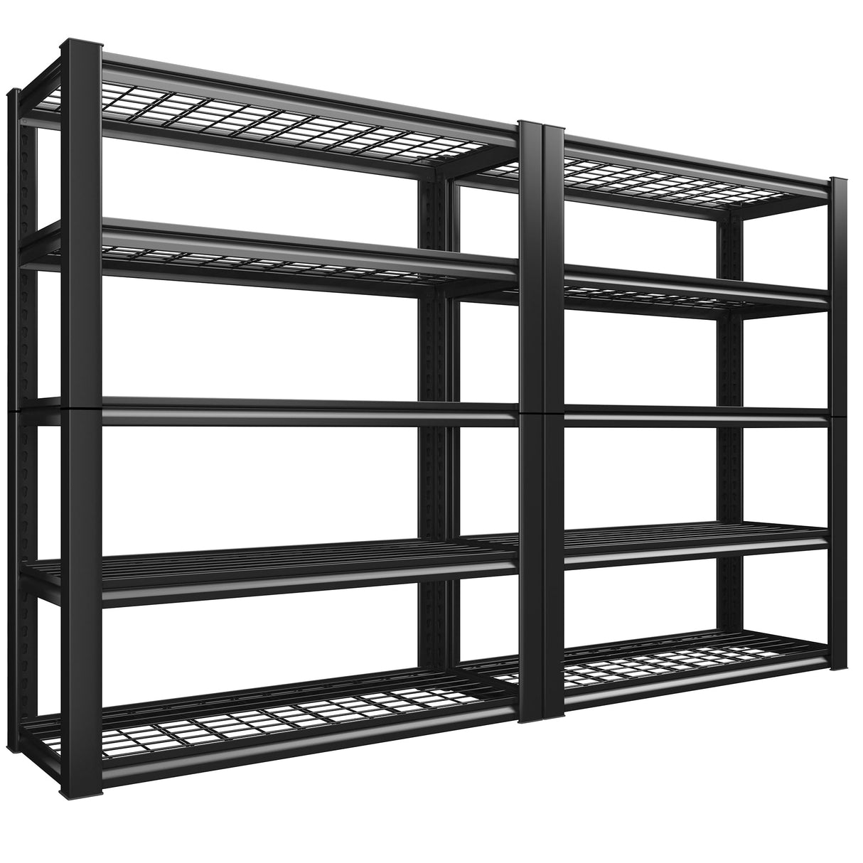 REIBII 72''H Garage Shelving Heavy Duty Garage Storage Shelves 2000LBS Heavy Duty Shelving Adjustable 5 Tier Metal Shelves for Storage Rack,Garage REIBII