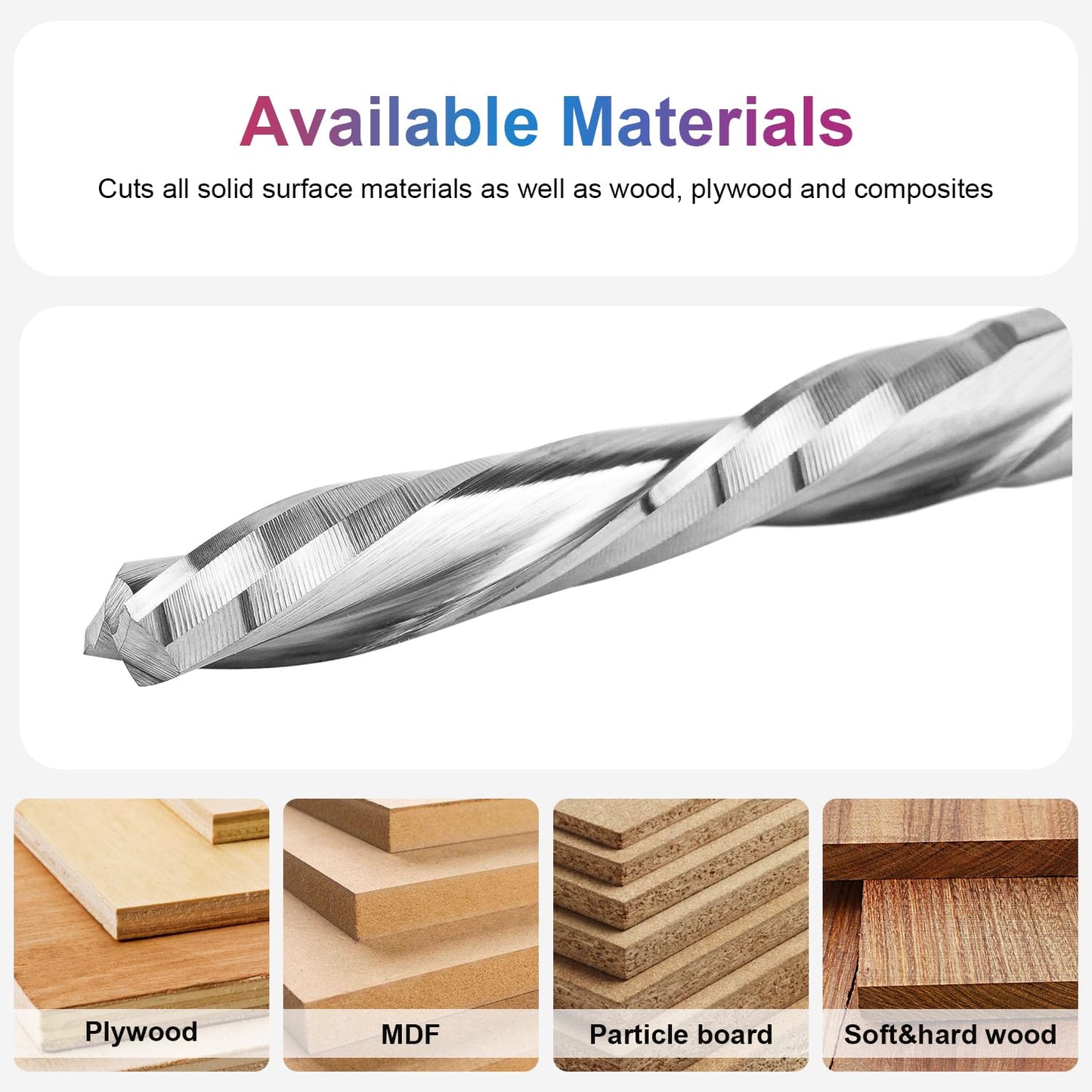 SpeTool Downcut CNC Bit 1/8 Inch Cutting Diameter 1/8 Inch Shank, Solid Carbide Spiral Router Bit Pluge Cut for Woodwoorking Inlay Engraving Tool - WoodArtSupply