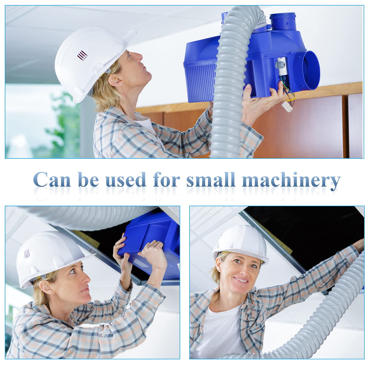 4'' x 50' Flexible PVC Dust Collection Hose with Stainless Steel Hose Clamps Clear Vacuum Hose Dust Collection Fittings Dust Collector Accessories Amylove