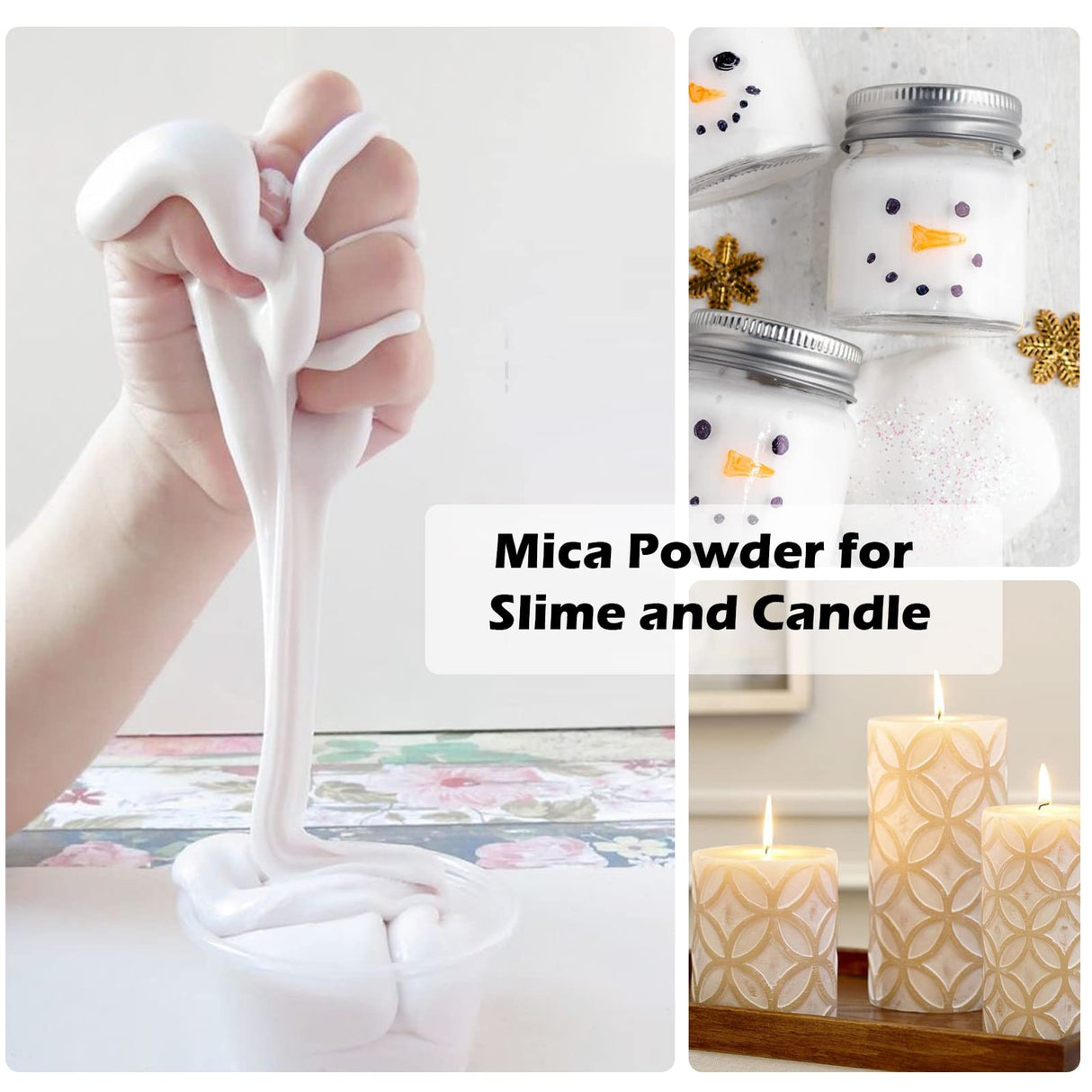 HTVRONT White Mica Powder for Epoxy Resin - 3.5 oz (100g) Nature Non-Toxic Mica Pigment Powder, Mica Powder for Soap Making, Lip Gloss, Candle HTVRONT