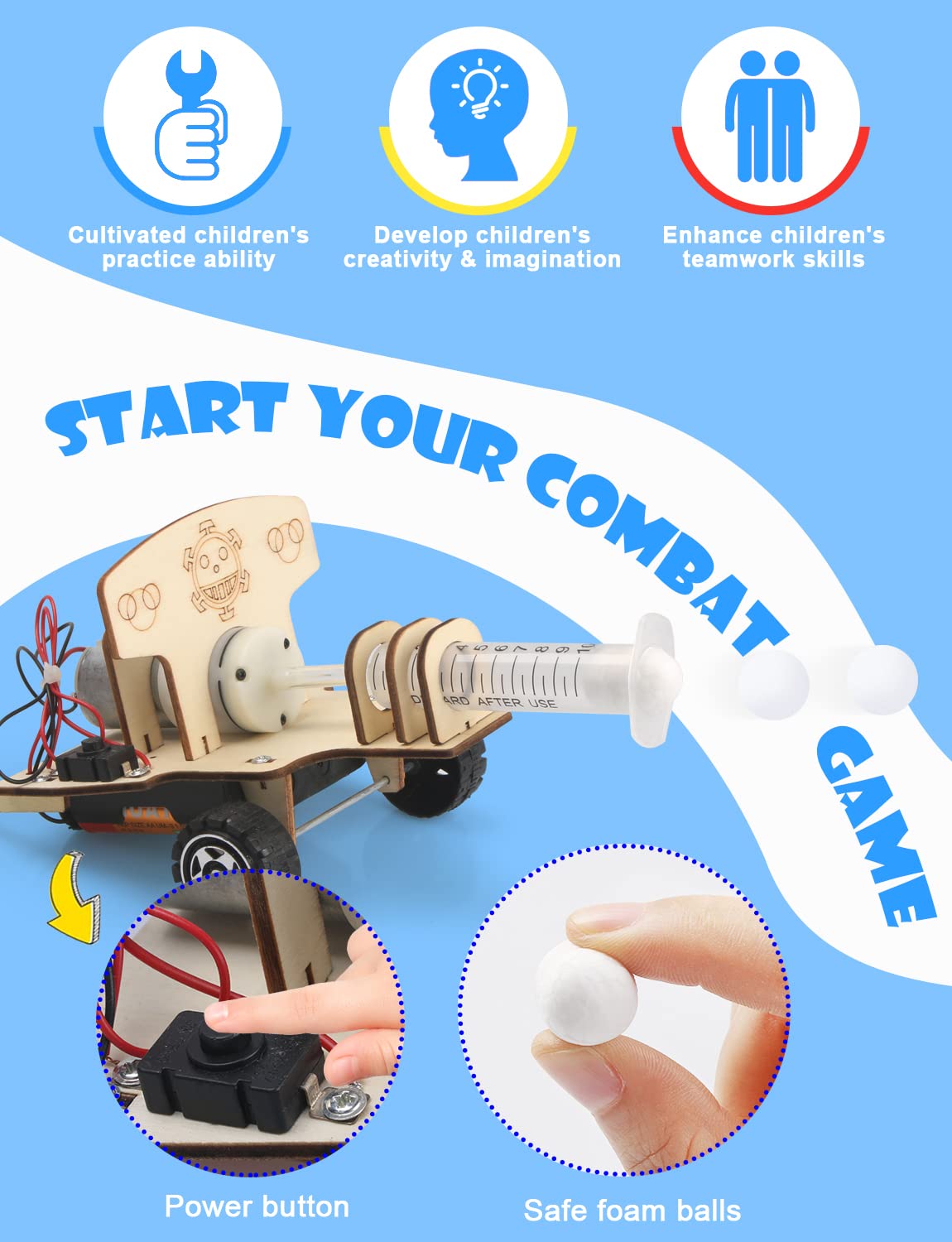 5 Set STEM Projects for Kids Ages 8-12, Model Car Kits, Wooden 3D Puzzles, Educational Science Experiment Kits, Building Toys, Gifts for Boys and Poraxy